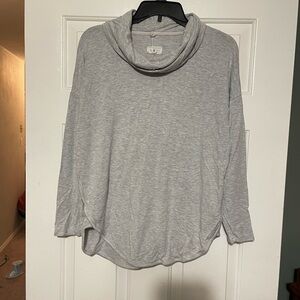 Lou & Grey Light Gray Cowl Neck Sweater
